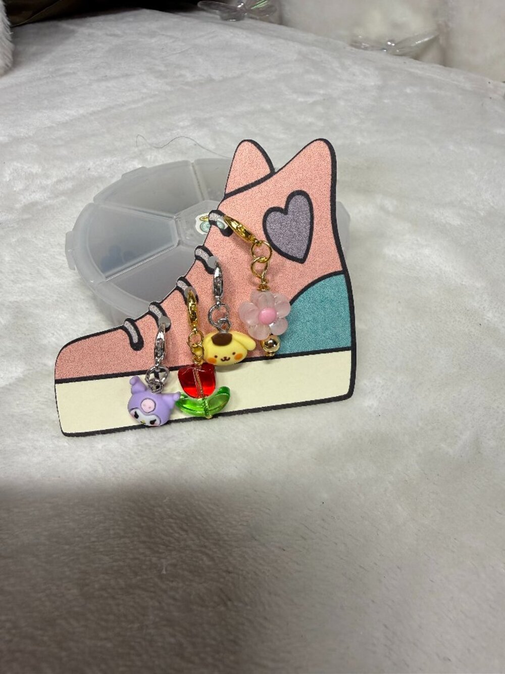 Kawaii Charm Set • Pastel Sneaker Display • Cute Bag/Shoe Accessories
